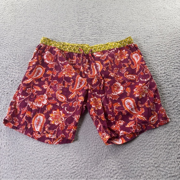 Sundance Pants - Sundance Shorts Womens Small Multicolor Paisley Elastic Waist Lightweight Lounge